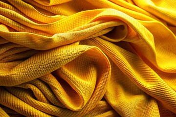 Poster - Abstract Yellow Background with Textured Layers of Fabric for Modern Product Photography, Perfect for Showcasing Fashion, Home Décor, Textile Design, and Creative Branding Concepts