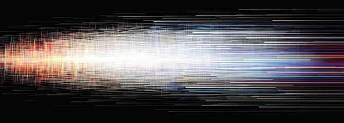 Poster - Abstract Vibrant Light Streaks with Dynamic Colors and Patterns, Creating a Sense of Movement and Energy in a Dark Background for Digital Art and Design Use