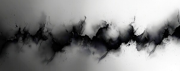 Poster - Abstract black and white texture with splattered paint effects creating a dramatic and artistic background for creative projects and design applications