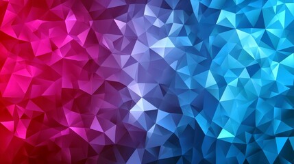 Poster - Vibrant Geometric Background Featuring Red and Blue Triangular Shapes with Gradients Ideal for Modern Designs and Creative Projects