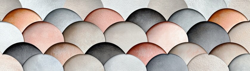 Aufkleber - Abstract Pattern of Curved Shapes in Various Natural Tones, Showcasing Textures and Colors that Evoke a Sense of Calmness and Sophistication in Modern Design Aesthetics