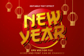 Wall Mural - chinese new year celebration 3d editable vector text effect. 2025 new year text style