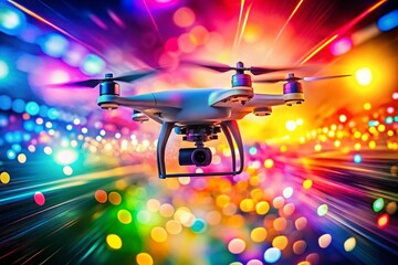 Poster - Colorful Animated Background with Soft Moving Lights and Blurred Elements for Dynamic Presentations, Ideal for Displays and Copy Space Utilization in Various Formats