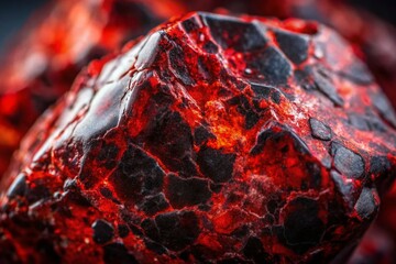Poster - Deep Red and Black Stone Texture with Grainy Surface for Bold Backgrounds, Banners, and Digital Designs