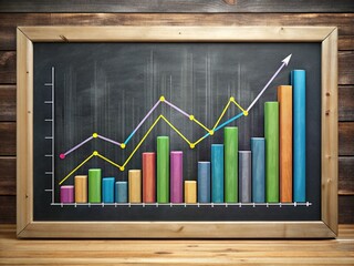 Poster - Dynamic Graph Presentation on Blackboard with Copy Space for Business Insights and Educational Purposes, Showcasing Data Visualization Techniques and Analysis