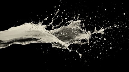 Poster - Abstract water splash with droplets in mid-air, evoking freshness and purity