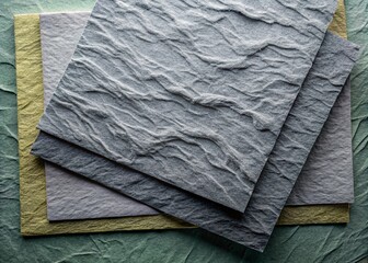 Poster - Gray Paper Texture with Subtle Patterns and Depth Captured from Above, Ideal for Backgrounds, Overlays, and Creative Design Projects Featuring Unique Gray Tones and Natural Textures
