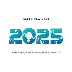 Wall Mural - Happy new year 2025. Logo icon 2025.