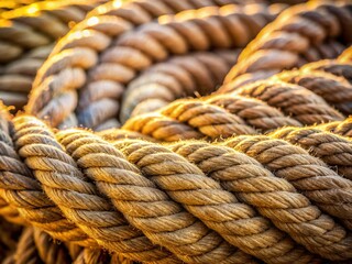 Poster - High Depth of Field Capturing a Textured Rope Background with Natural Lighting, Ideal for Nautical Themes, Crafts, and Textures in Photography and Design Projects