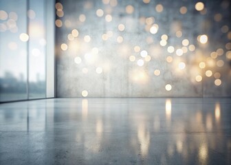 Poster - Minimalist Empty Concrete Floor with Reflective Light and Abstract Background for Modern Interior Design Inspiration and Artistic Spaces
