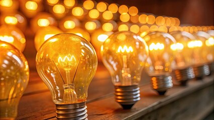 abstract glowing yellow orange bright light bulbs abstract background, glowing, yellow, orange, brig