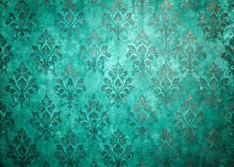 Poster - Teal Fine Textured Surface with Shabby Pattern - Abstract Cyan Texture in Turquoise Grunge Background for Creative Design and Art Projects