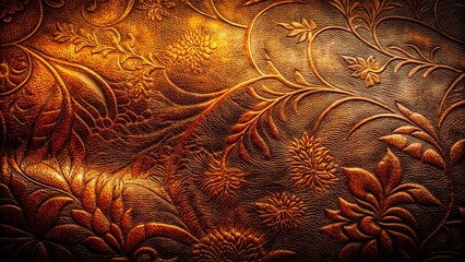 Poster - Worn Leather Surface Showcasing Rich Texture and Natural Wear for Classic Timeless Designs in Silhouette Photography