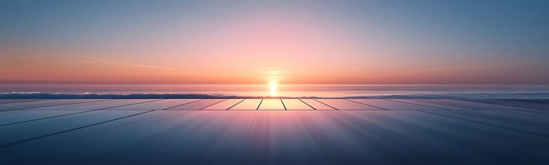 Aufkleber - A serene sunset by the ocean, casting vibrant colors over the horizon and reflecting softly on calm waters.