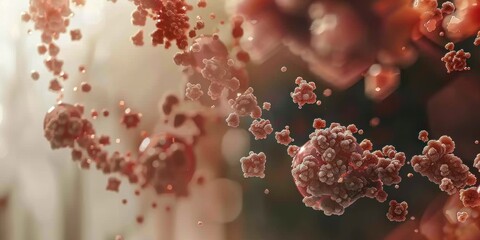 Soft gradients enhance complex molecular structures, creating a visually appealing abstract background suitable for scientific themes. Generative AI