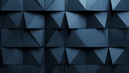 Poster - Dark navy blue background with a triangular pattern