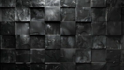 Poster - Black background with cubes