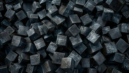 Poster - Black background with cubes