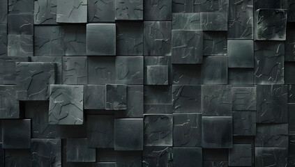 Poster - Black background with cubes
