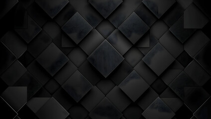 Poster - Black abstract background with cubes and blocks. Black abstract wallpaper