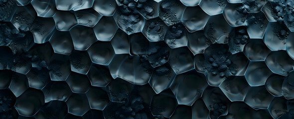 Poster - 3D render, abstract black background with a cube pattern