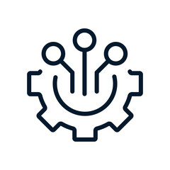 Poster - The concept of implementing software automation systems for processes. Vector icon on a white background