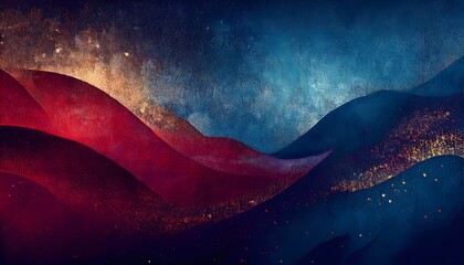 Wall Mural - an abstract background filled with a grainy, speckled texture overlaying deep, rich colors like navy