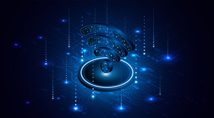 Aufkleber - Abstract wifi symbol. Concept of communication technology, internet signal or wireless connection.	