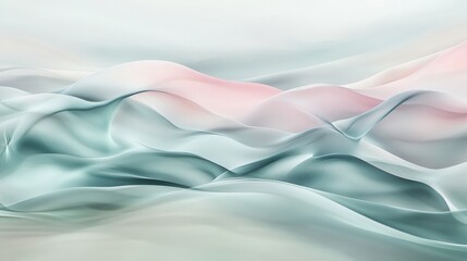 Poster - A wave of light blue and pink colors