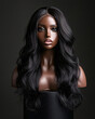 © MacAttack Creations - beautiful black woman with long wavy hair mannequin model studio portrait