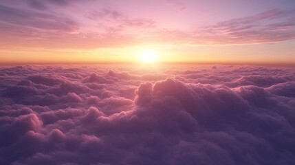 Poster - A beautiful sunset with a large sun in the sky