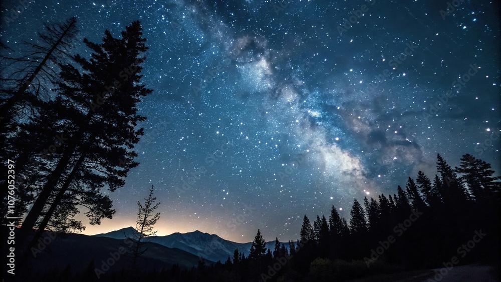 Dark and mysterious night sky filled with countless twinkling stars ...