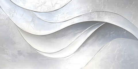 Poster - Abstract Silver Curves: A mesmerizing interplay of light and shadow on smooth silver curves, evoking a sense of fluidity, movement, and modern elegance.  