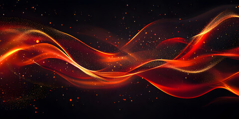 Poster - abstract red wave: a mesmerizing abstract background with a dynamic red wave, shimmering with golden