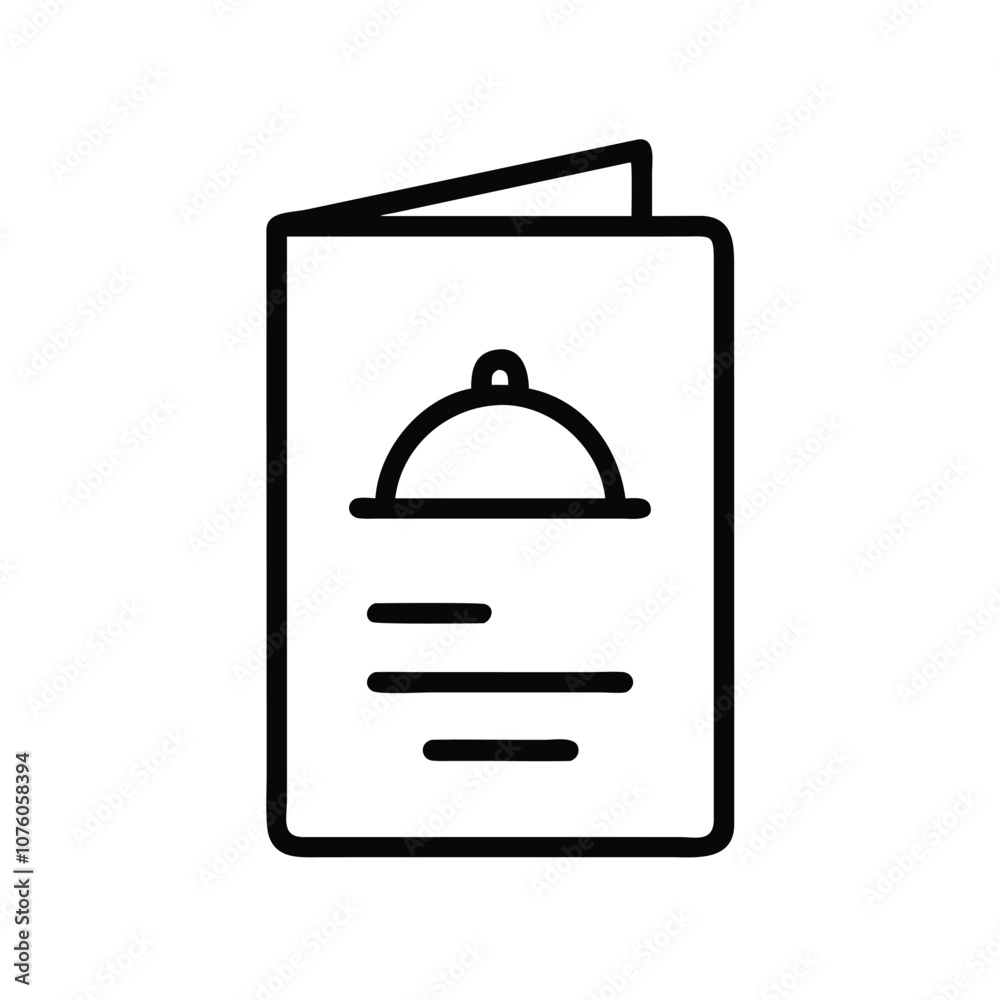 Image vectorielle Stock Restaurant menu icon in black outline, Vector ...