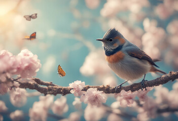 branch tree branch spring indoor rose bright graphic painting bouquet table beak leaf animal summer beauty colourful 