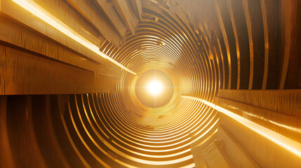 Sticker - Abstract spiral tunnel glowing with warm light