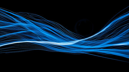 Wall Mural - Abstract blue lines on a dark background