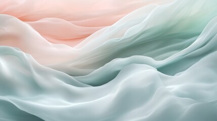 Poster - A colorful, flowing piece of fabric with a pink and green hue