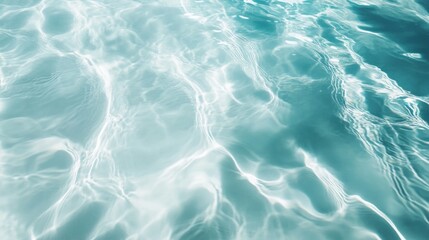 Poster - The water is calm and clear, with ripples and waves that create a serene