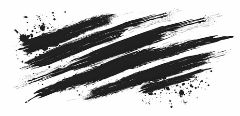 Poster - Vector collection of grungy brush strokes isolated on a white background