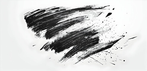 Poster - Black brush strokes on a white background, vector illustration