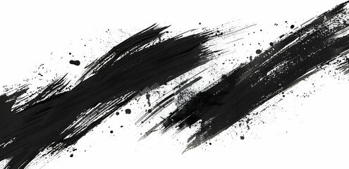 Poster - Black brush strokes on a white background, vector illustration