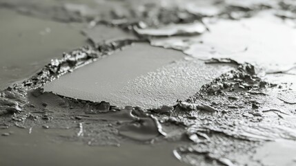 Aufkleber - Detailed shot of a pile of ceramic tile adhesive and wet cement, highlighting texture and smooth surface.