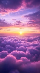 Poster - A beautiful purple sky with a sun in the middle