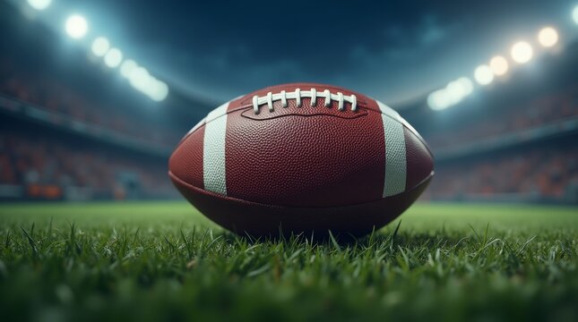 Game night football on a well-lit field