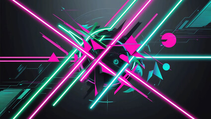 Poster - abstract background with glowing lines