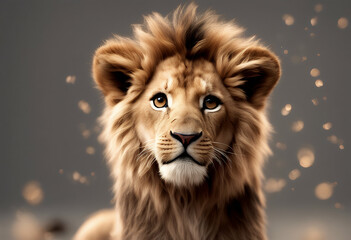 Wall Mural - lion animal mammal three dimensional transparent super background cute 3d wildlife wild illustration