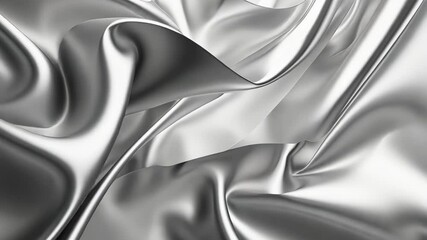 Poster - Black and white closeup of an abstract wave with flat surface, styled metallic, shiny/glossy, detailed drapery, reflective, soft-edged in a photobashing, abstract creation.