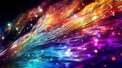 Fototapete - Abstract Colorful Lines with Glittering Lights